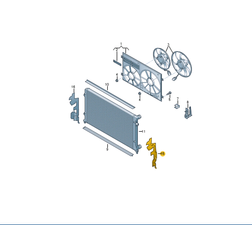 NEW VOLKSWAGEN JETTA MK6 A6 LEFT RADIATOR AIR GUIDE DUCT 5C6121283A ORIGINAL