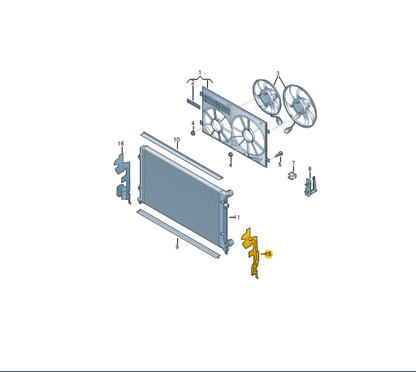NEW VOLKSWAGEN JETTA MK6 A6 LEFT RADIATOR AIR GUIDE DUCT 5C6121283A ORIGINAL