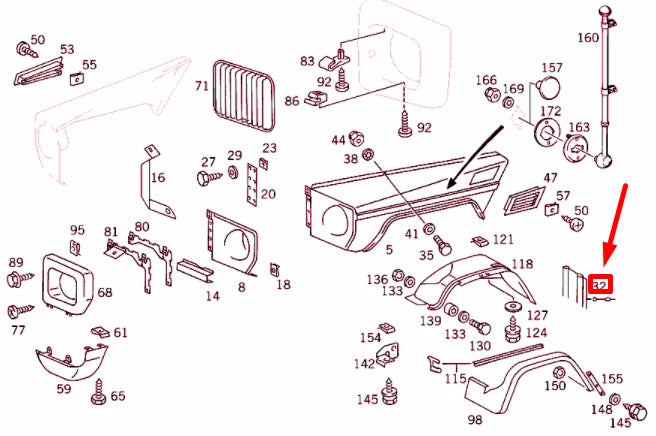 NEW MB G W463 FRONT BETWEEN WHEELHOUSE AND FENDER WELT A4608810390 ORIGINAL