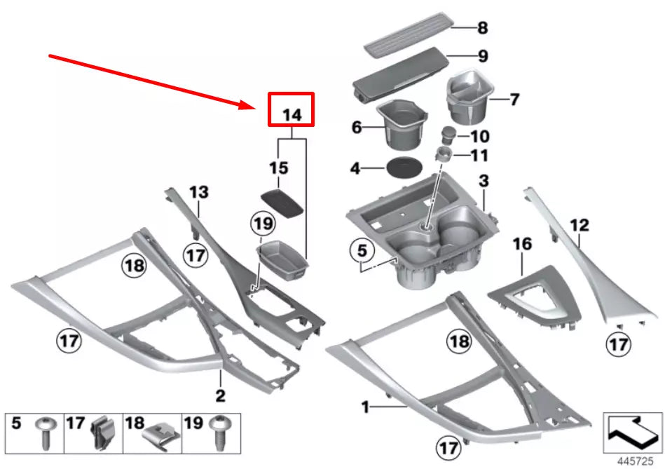 NEW BMW 2 CABRIO F23 ODDMENTS TRAY 51169207273 9207273 ORIGINAL