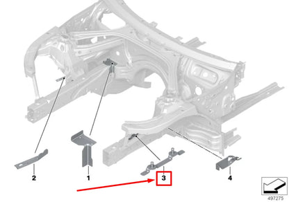 NEW BMW 3 G20, G28 FENDER RAIL BRACKET 7488043 41007488043 ORIGINAL