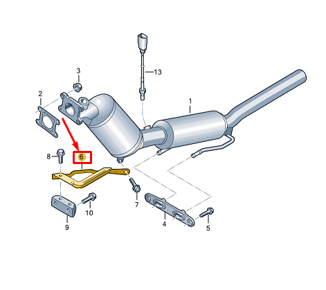 new vw polo aw mk6 exhaust pipe bracket 1s0253197e original