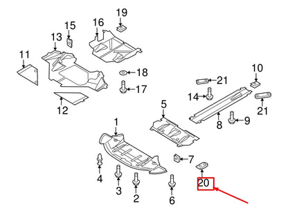 NEW AUDI R8 SPYDER 42 FRONT BELLY PAN BRACKET 420825841 ORIGINAL