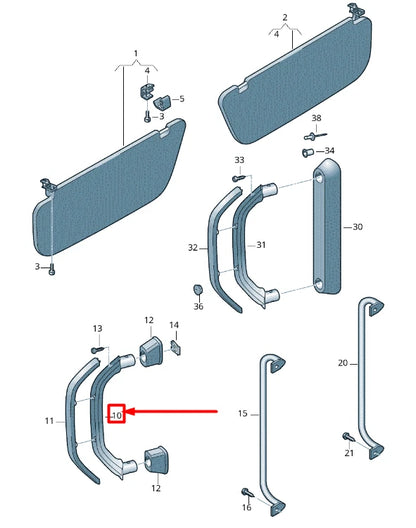 NEW VOLKSWAGEN CRAFTER 2F MK1 B-PILLAR ROOF GAB HANDLE 7H08576433U6