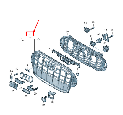 new audi q7 4m radiator grille 4m0853651asvmz 4m0853651as vmz original
