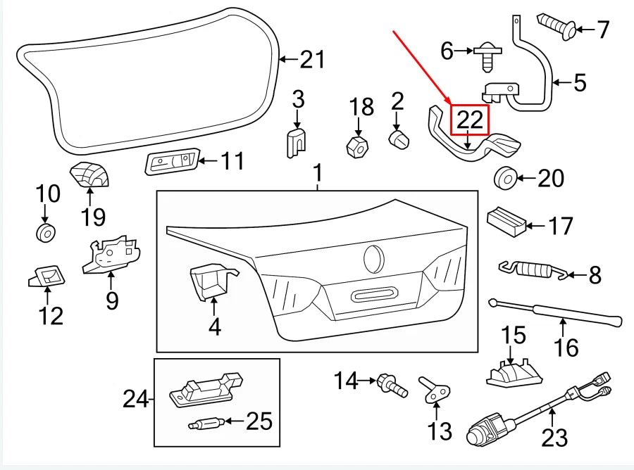 NEW VW JETTA MK6 16 REAR LEFT TRUNK HINGE COVER 5C687736382V ORIGINAL
