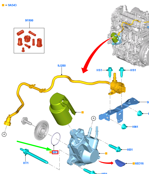 new ford transit mk4 fuel injection pump o-ring 5232271 w790308-s900 original
