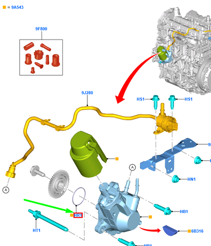 new ford transit mk4 fuel injection pump o-ring 5232271 w790308-s900 original