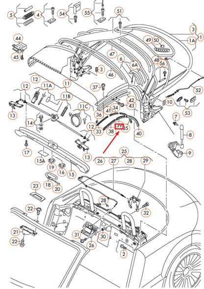 NEW AUDI TT 8J CENTRE LEFT SOFT-TOP FRAME SEAL 8J7871415 ORIGINAL