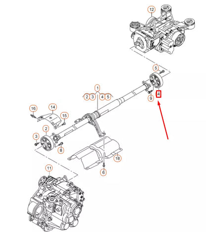 NEW AUDI A3 8V REAR SHAFT JOINTED COUPLING WITH BALANCE WEIGHT 5Q0521307