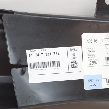 NEW BMW 5 GT F07 FRONT RIGHT BRAKE AIR DUCT 51747331792 7331792 2015 ORIGINAL