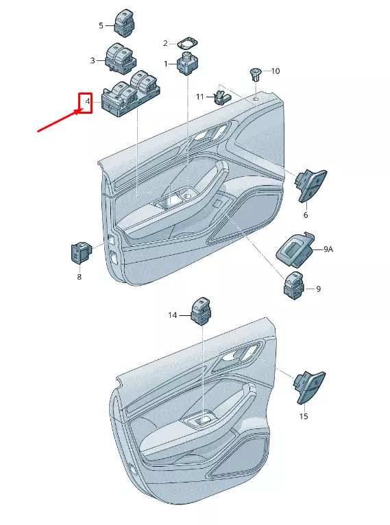 NEW VW T-CROSS C1 FRONT LEFT DOOR WINDOW SWITCH 5G0959857FWHS ORIGINAL