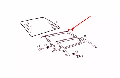 NEW MERCEDES-BENZ E W124 REAR LEFT SIDE WINDOW SEALING FRAME A1246701939