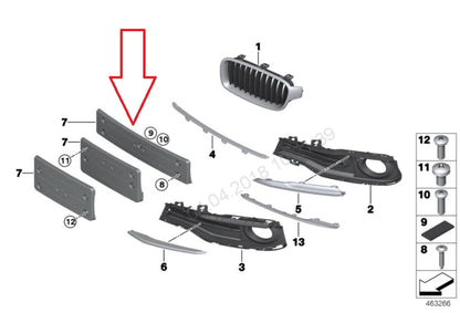 NEW BMW 3 F30 FRONT BUMPER LICENSE NUMBER PLATE SUPPORT 51137396926 2016