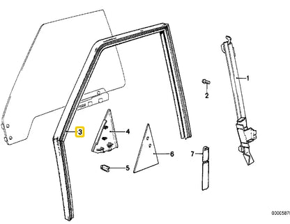 NEW BMW 5 E28 FRONT LEFT DOOR SEALING RUBBER 51321889787 1889787 1982 ORIGINAL