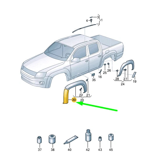 NEW VW AMAROK 2H FRONT LEFT WHEEL FRONT COVER 2H6853727GRU ORIGINAL