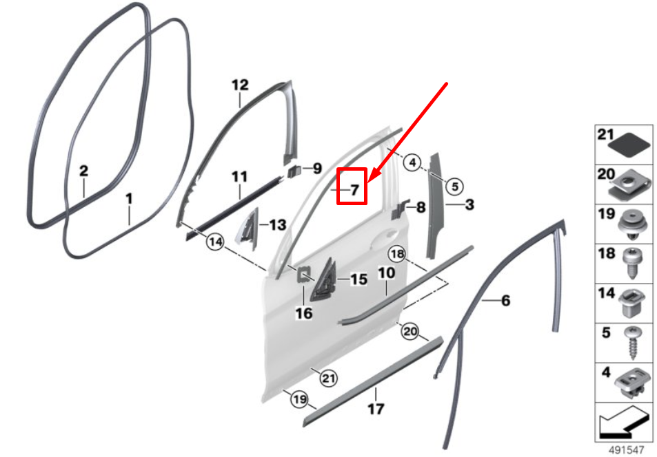 new bmw x4 g02 front right door window frame cover 51337416484 7416484 original