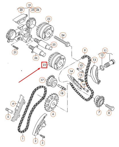 NEW AUDI Q7 4L INLET INTAKE CAMSHAFT ADJUSTER 03H109087A ORIGINAL