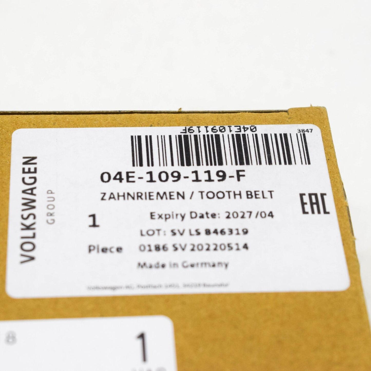 new audi a1 8x engine timing toothed belt 04e109119f original