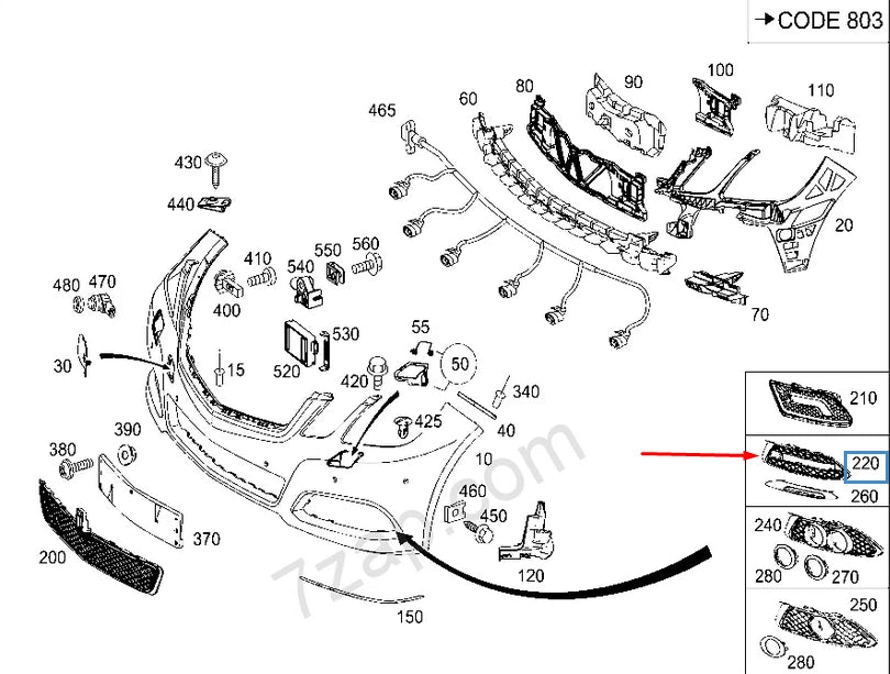 NEW MERCEDES-BENZ E-CLASS W212 FRONT BUMPER LEFT GRILLE A2128851753 2015