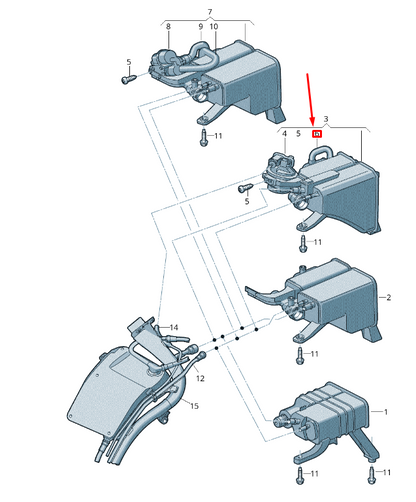new vw touareg mk2 activated charcoal container intake hose 7l0201342j original