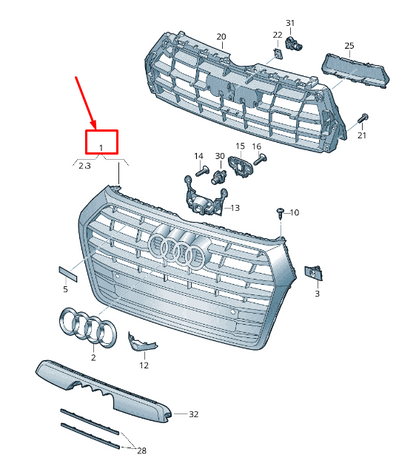 new audi q5 fy radiator grille 80a853651advar 80a853651ad var original