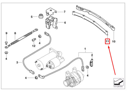 NEW BMW 3 E46 UPPER ENGINE BATTERY CABLE GUIDE 12521436340 1436340 ORIGINAL