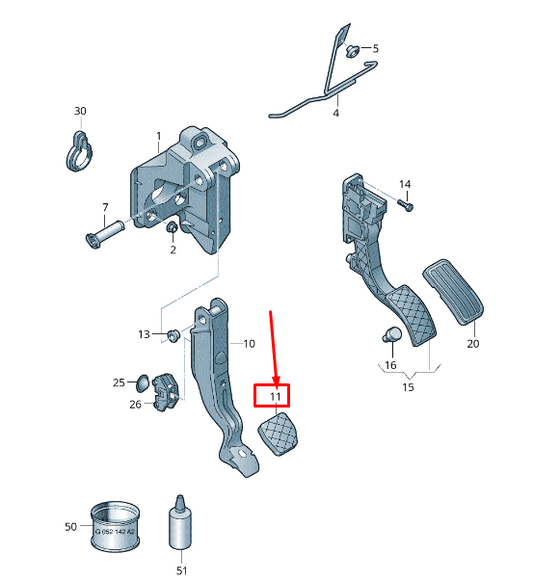 new skoda rapid nh brake pedal foot cap 6r0723173a original