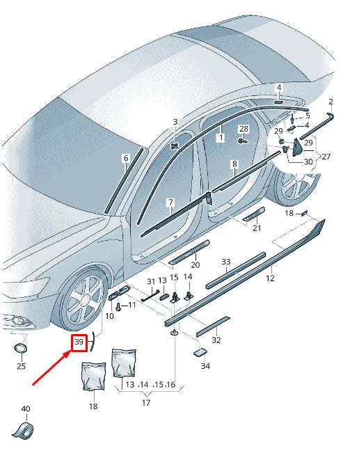 NEW AUDI A6 AVANT C7 FRONT LEFT STONE CHIP GUARD 4G0853931A ORIGINAL