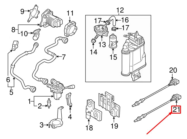 NEW AUDI A3 8V REAR OXYGEN SENSOR 8S0906262B ORIGINAL