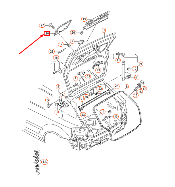 NEW AUDI A3 8P REAR LICENSE PLATE BRACKET 8E0827113C1P9 ORIGINAL
