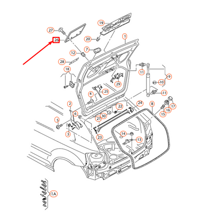 NEW AUDI A3 8P REAR LICENSE PLATE BRACKET 8E0827113C1P9 ORIGINAL