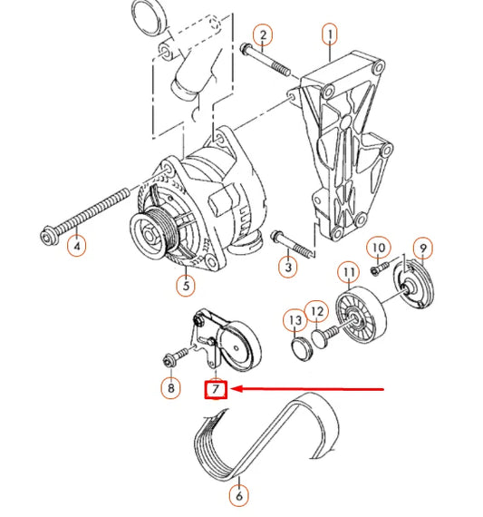 NEW AUDI A8 D3 ACCESSORY BELT TENSIONING ROLLER 07L903133H