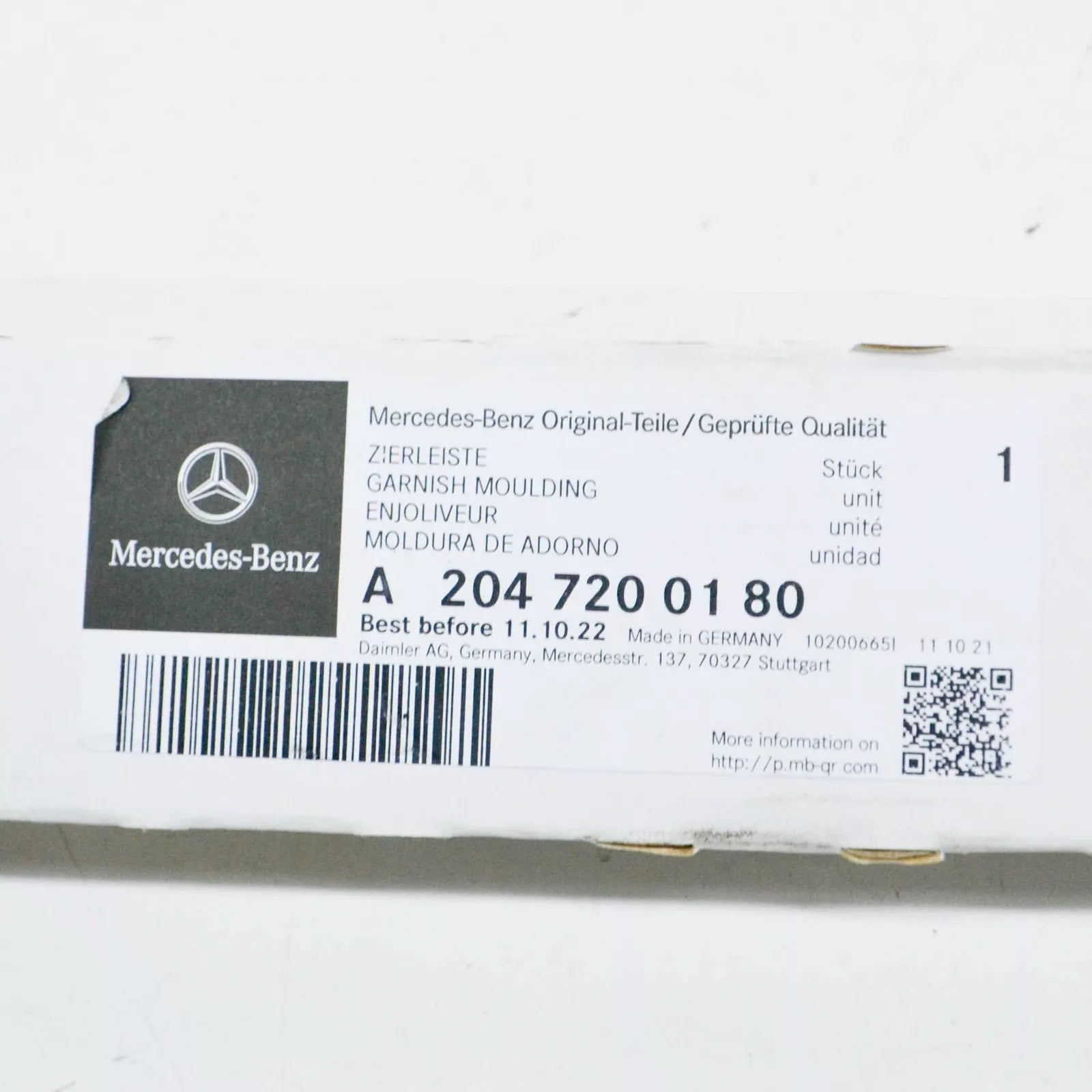 NEW MB C W204 FRONT LEFT DOOR LOWER CHROME MOLDING TRIM A2047200180 ORIGINAL