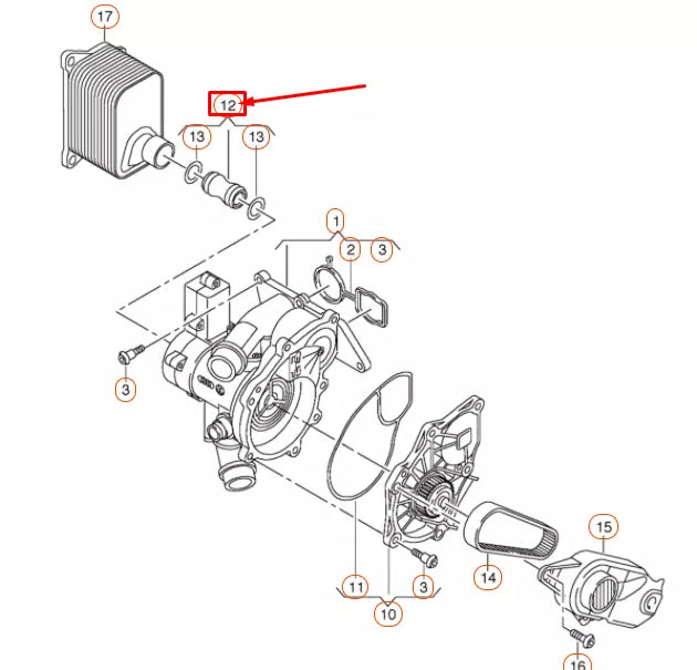 NEW AUDI A1 MK1 WATER PUMP UNION SEAL 06L121131 ORIGINAL