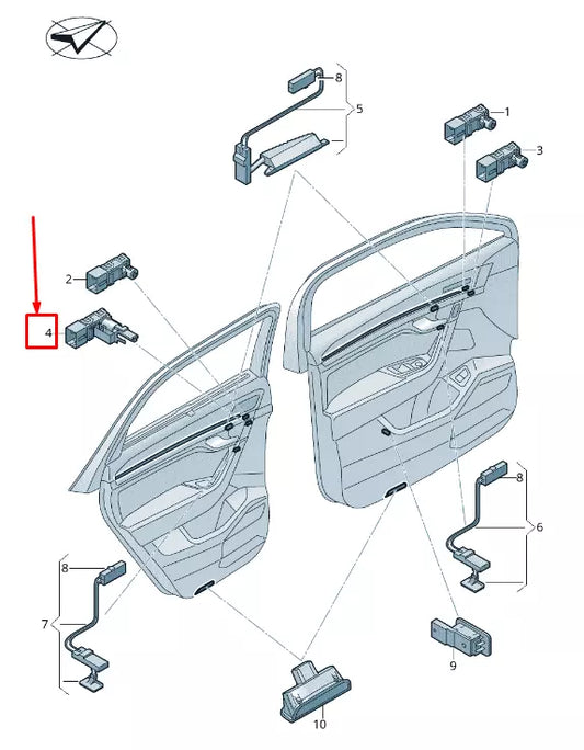 NEW VW TOUAREG CR REAR LEFT DOOR TRIM PANEL LED MODULE 760919327A
