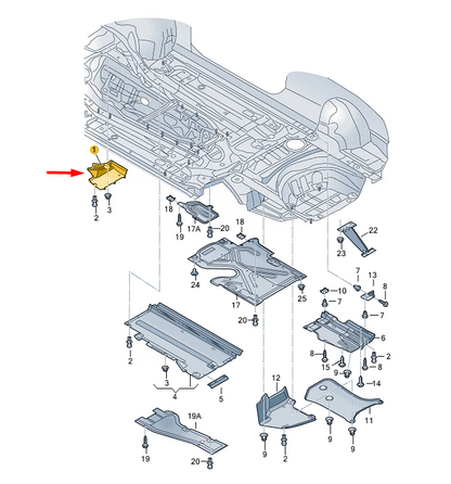 NEW AUDI Q5 FY FRONT LEFT UNDERBODY TRIM 8F0825201B ORIGINAL