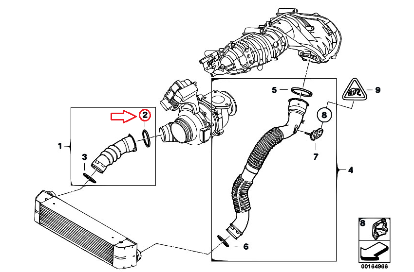 new bmw 1 e81 air duct o-ring 11618506782 original