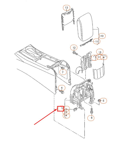 NEW AUDI A4 B8 FRONT MIDDLE ARMREST MOUNTING BASE 8K08642836PS