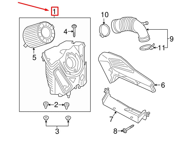 NEW AUDI A5 SPORTBACK F5 AIR FILTER BOX 8W0133837B ORIGINAL