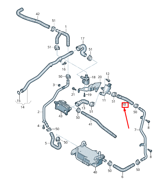 new audi q7 4m engine coolant hose 4m0122447c original