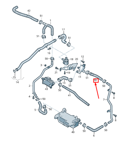 new audi q7 4m engine coolant hose 4m0122447c original