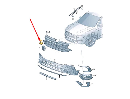 NEW VOLKSWAGEN TIGUAN AD FRONT R-LINE LETTERING LOGO BRACKET 5NA853948A