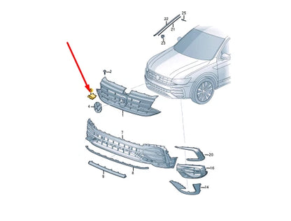 NEW VOLKSWAGEN TIGUAN AD FRONT R-LINE LETTERING LOGO BRACKET 5NA853948A