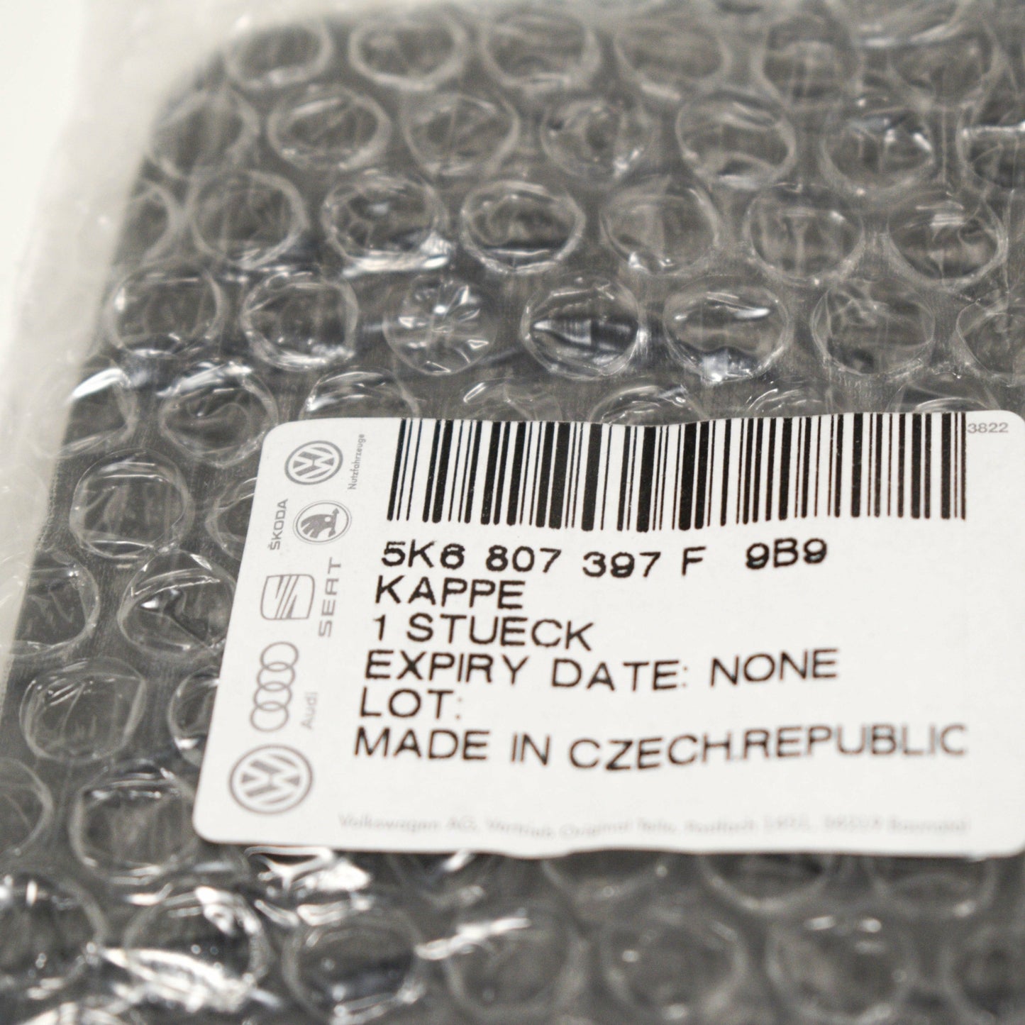 NEW VW GOLF MK6 REAR BUMPER COVER TRIM TOW HOOK BAR BEZEL 5K6807397F9B9 ORIGINAL