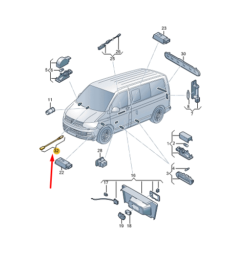 NEW VW TRANSPORTER VI T6 LED INTERIOR LIGHTING 7E8947105 ORIGINAL