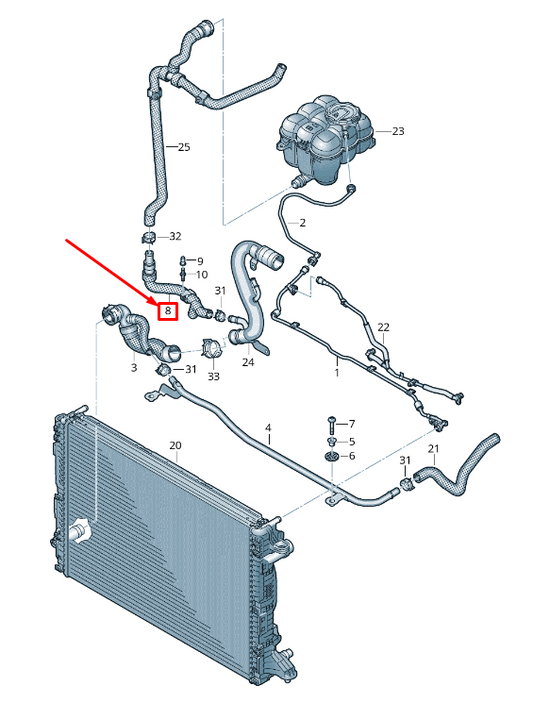 NEW AUDI Q7 4M ENGINE COOLANT HOSE 4M0819342AN ORIGINAL