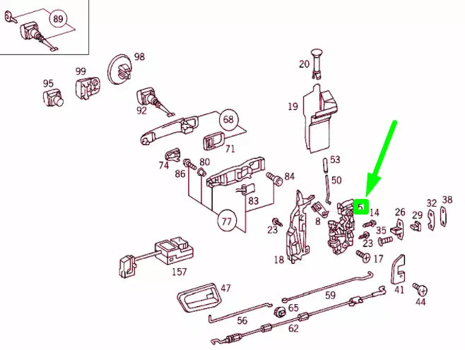 NEW MERCEDES-BENZ C W202 FRONT RIGHT DOOR LOCK RHD A2027204235 ORIGINAL
