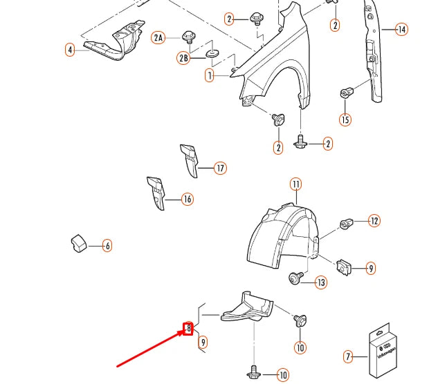 NEW VW GOLF MK6 FRONT LEFT LOWER WHEEL HOUSING LINER 1K9805911 ORIGINAL