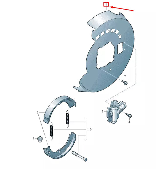 NEW VW TOUAREG 7P MK2 REAR LEFT EL. PARKING BRAKE BACK PLATE 7P0609451D ORIGINAL